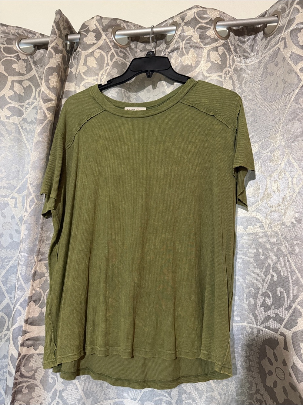 NWOT Olive Green Short Sleeve Casual Rayon Shirt